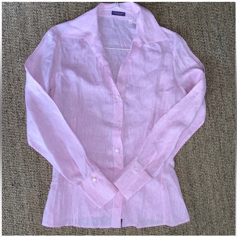 Patrick Hellman collection Pink Button-Up linen Blouse